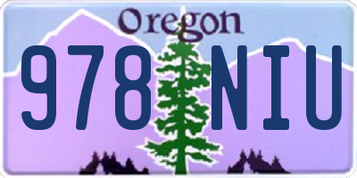 OR license plate 978NIU