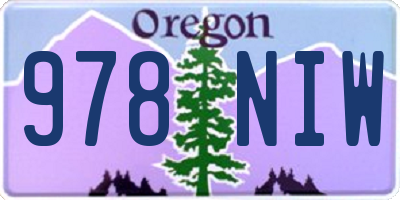 OR license plate 978NIW
