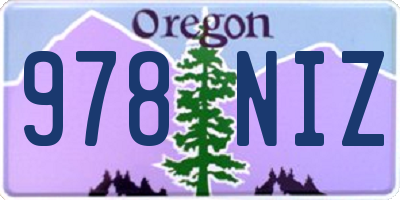 OR license plate 978NIZ