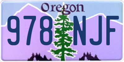 OR license plate 978NJF