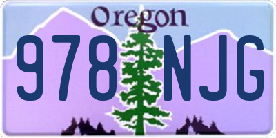 OR license plate 978NJG