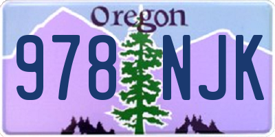 OR license plate 978NJK