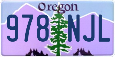 OR license plate 978NJL
