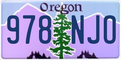 OR license plate 978NJO