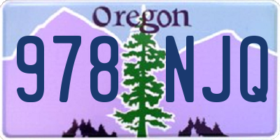OR license plate 978NJQ