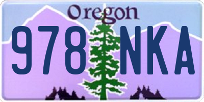 OR license plate 978NKA