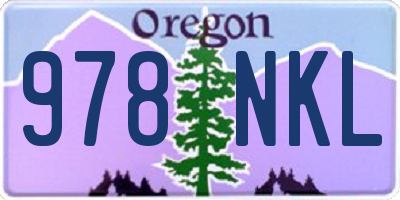 OR license plate 978NKL