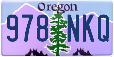 OR license plate 978NKQ