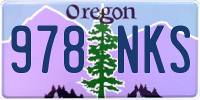 OR license plate 978NKS