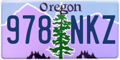 OR license plate 978NKZ