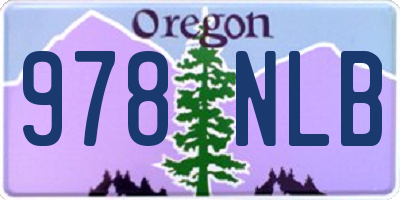 OR license plate 978NLB