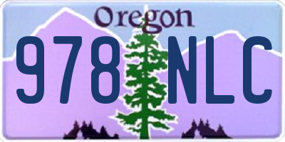 OR license plate 978NLC