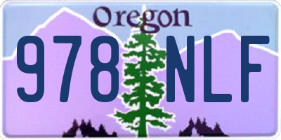 OR license plate 978NLF