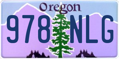 OR license plate 978NLG