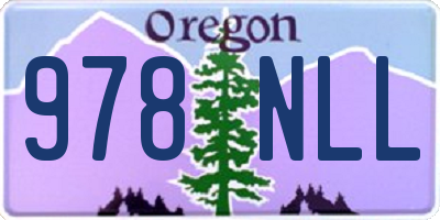 OR license plate 978NLL