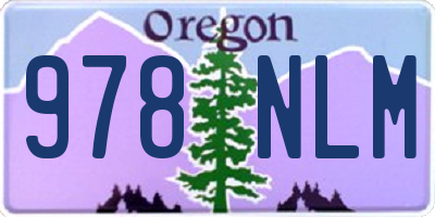 OR license plate 978NLM