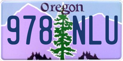OR license plate 978NLU