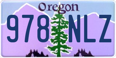 OR license plate 978NLZ