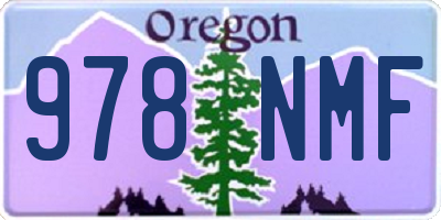 OR license plate 978NMF
