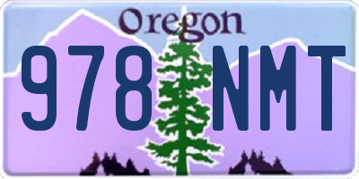 OR license plate 978NMT
