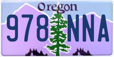 OR license plate 978NNA