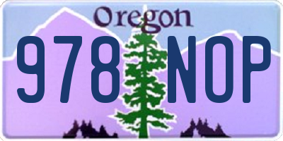 OR license plate 978NOP