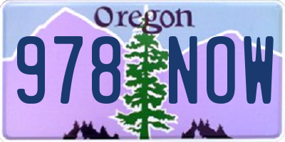 OR license plate 978NOW