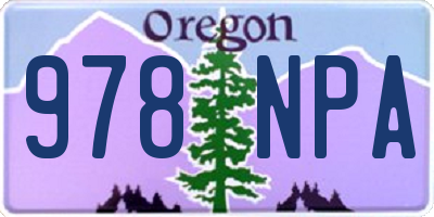 OR license plate 978NPA