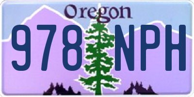 OR license plate 978NPH