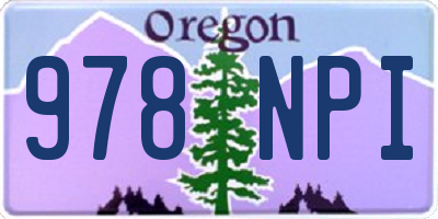 OR license plate 978NPI