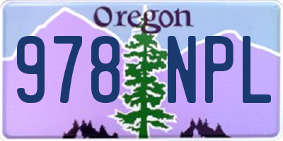 OR license plate 978NPL