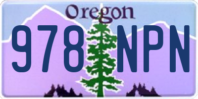 OR license plate 978NPN