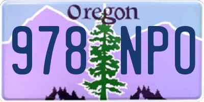 OR license plate 978NPO