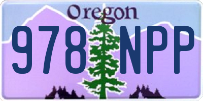 OR license plate 978NPP