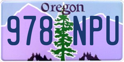 OR license plate 978NPU