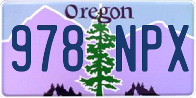 OR license plate 978NPX