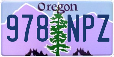 OR license plate 978NPZ
