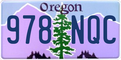 OR license plate 978NQC