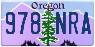 OR license plate 978NRA