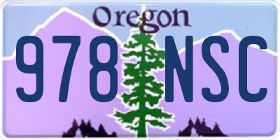 OR license plate 978NSC