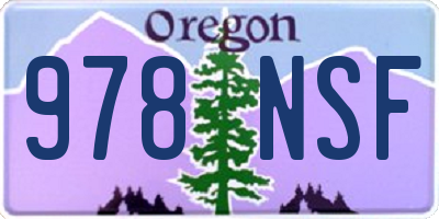 OR license plate 978NSF