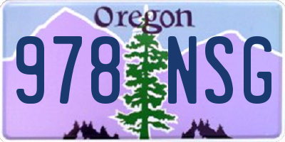 OR license plate 978NSG