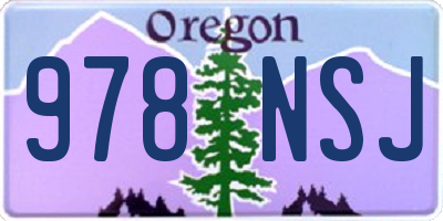 OR license plate 978NSJ