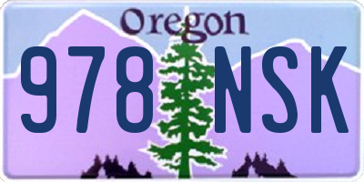 OR license plate 978NSK