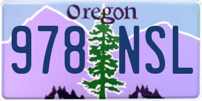 OR license plate 978NSL