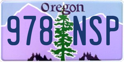 OR license plate 978NSP