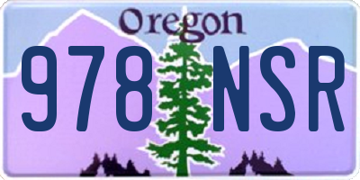OR license plate 978NSR