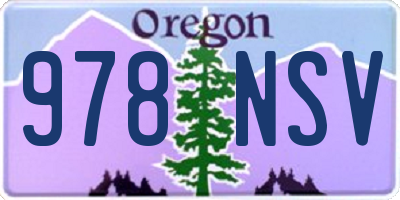 OR license plate 978NSV