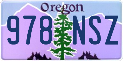 OR license plate 978NSZ