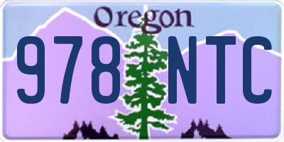 OR license plate 978NTC